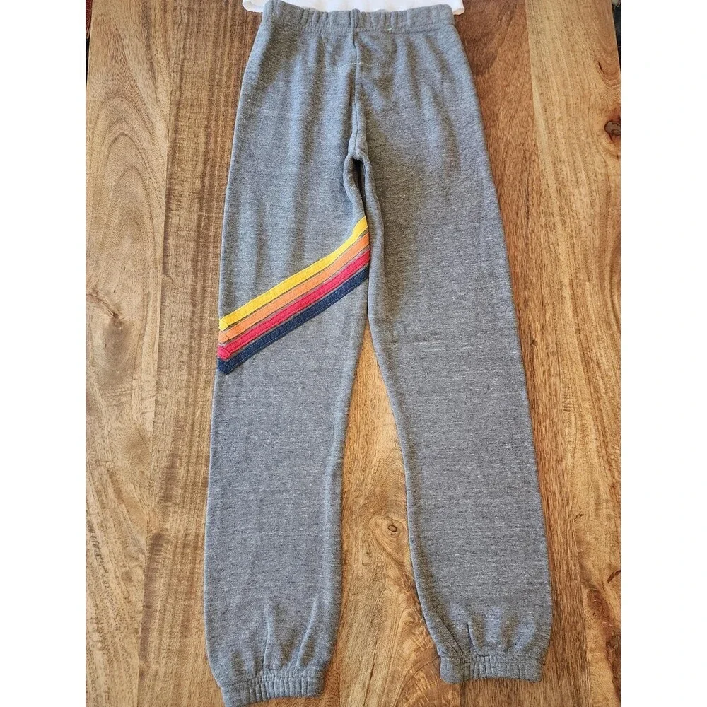 Aviator Nation Shirt Pants Set Kids 10 White Gray Lightningbolt 2 Piece Outfit